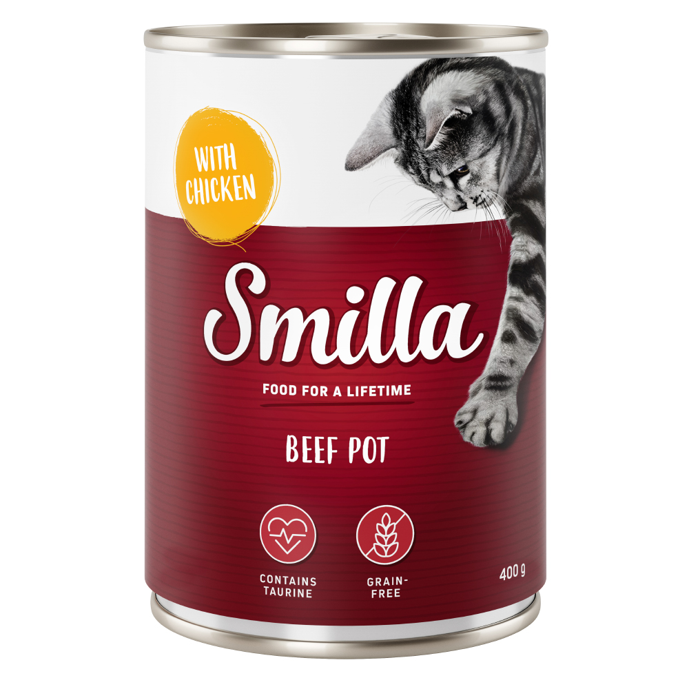 foto del prodotto smilla delizie al manzo 12 x 400 g alimento umido per gatti - manzo con pollo