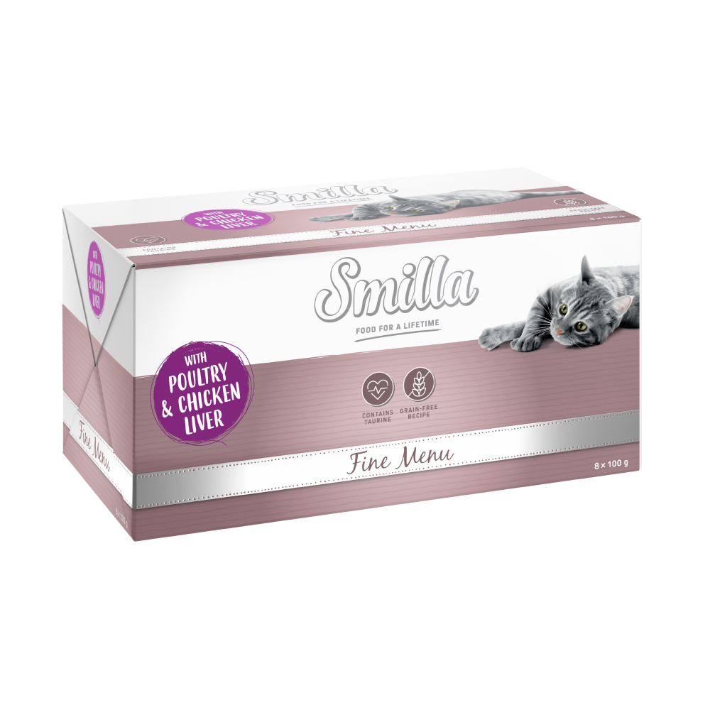 foto del prodotto smilla fine menù 48 x 100 g umido gatto - pollame &amp; fegato di pollo
