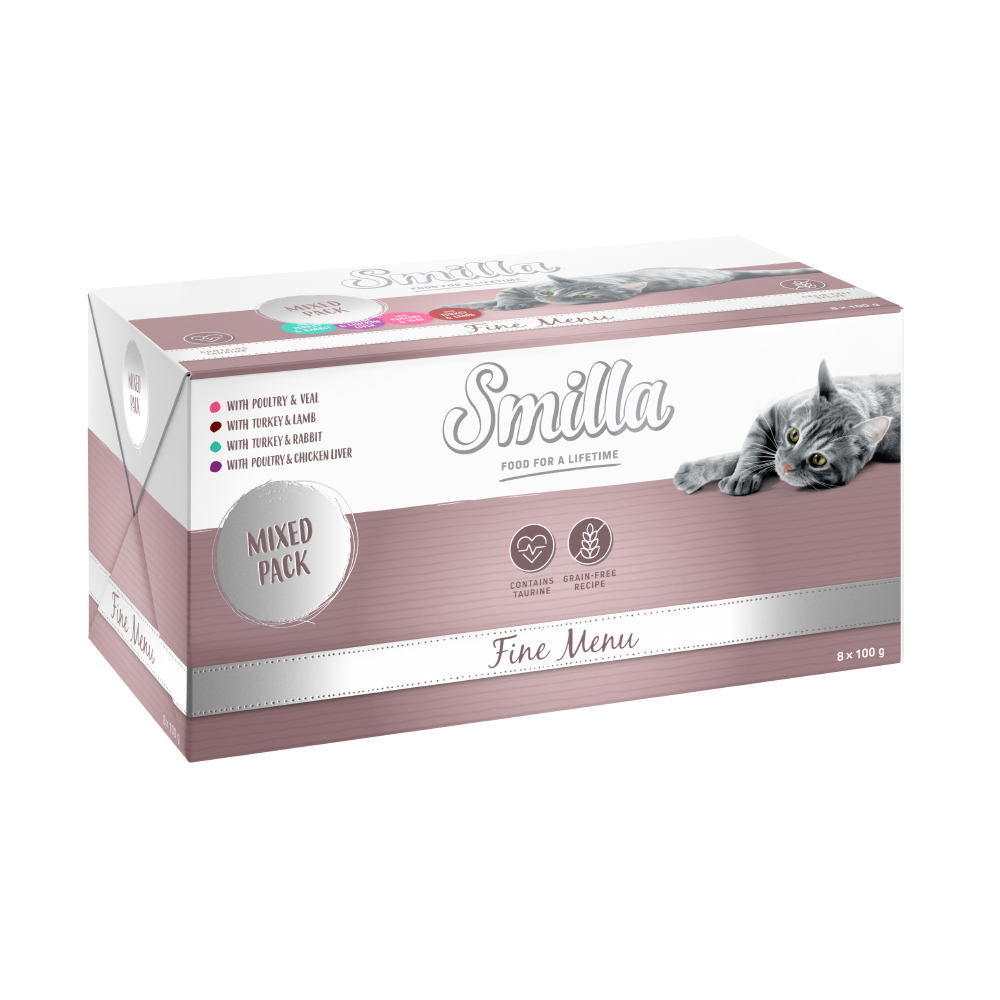 foto del prodotto smilla fine men 8 x 100 g umido gatto mix 4 x tacchino 4 x pollame