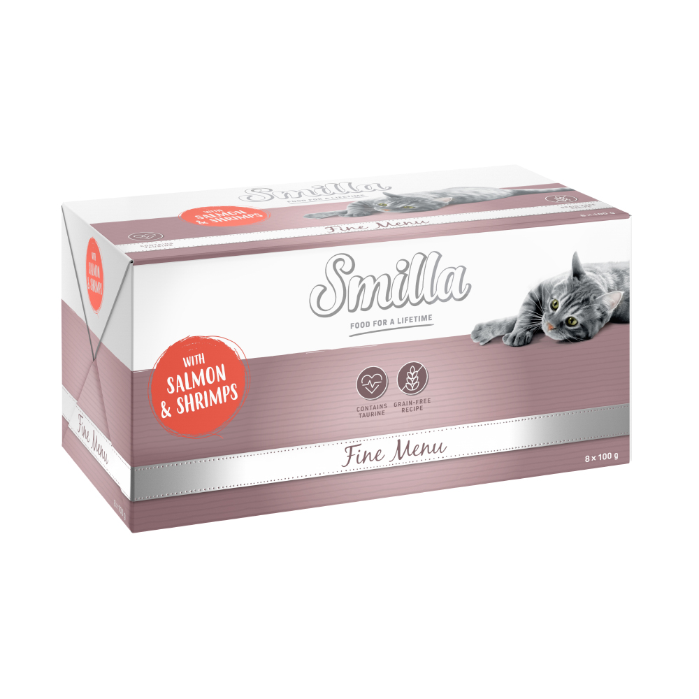 foto del prodotto smilla fine men 8 x 100 g umido gatto salmone gamberetti