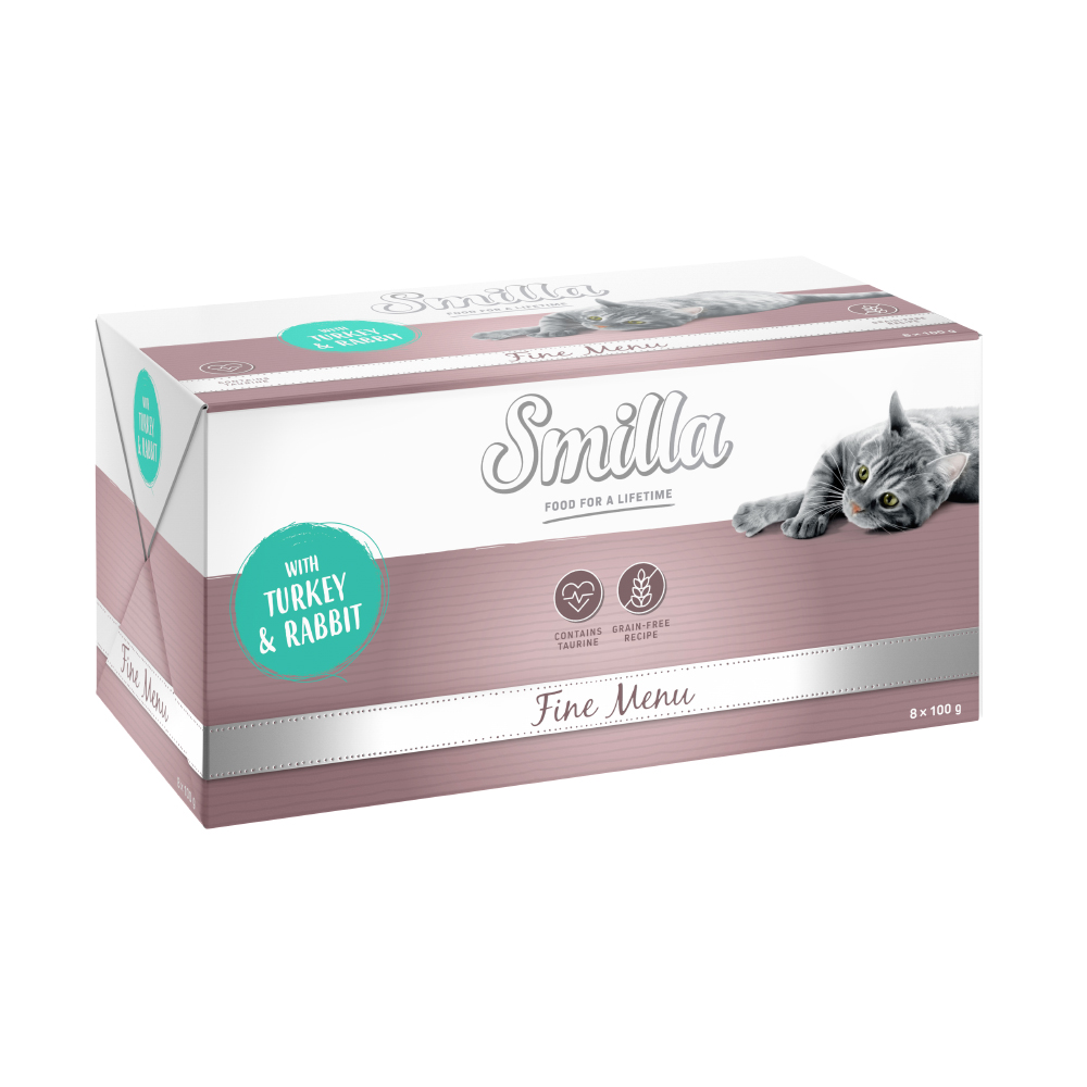 foto del prodotto smilla fine men 8 x 100 g umido gatto tacchino coniglio