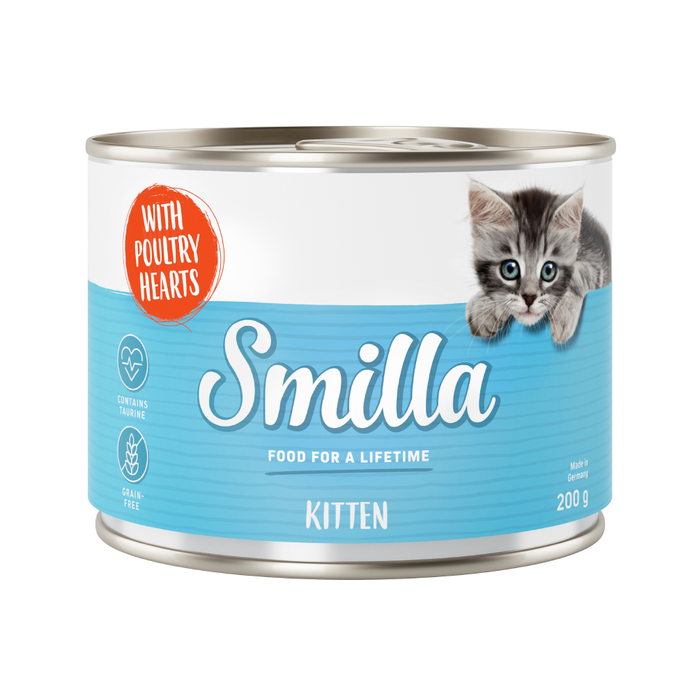 foto del prodotto smilla kitten 6 x 200 g umido gatto cuori di pollo