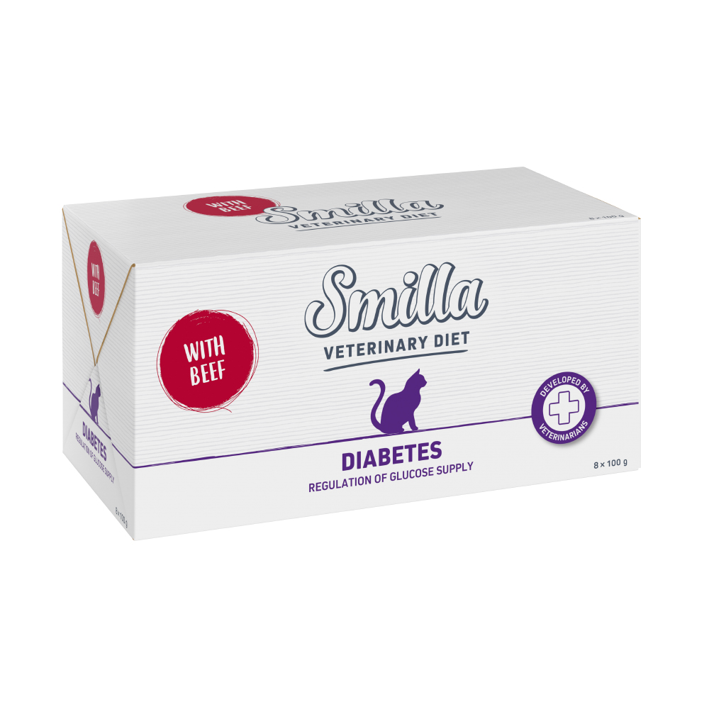 foto del prodotto smilla veterinary diet diabetes manzo umido gatto 8 x 100 g