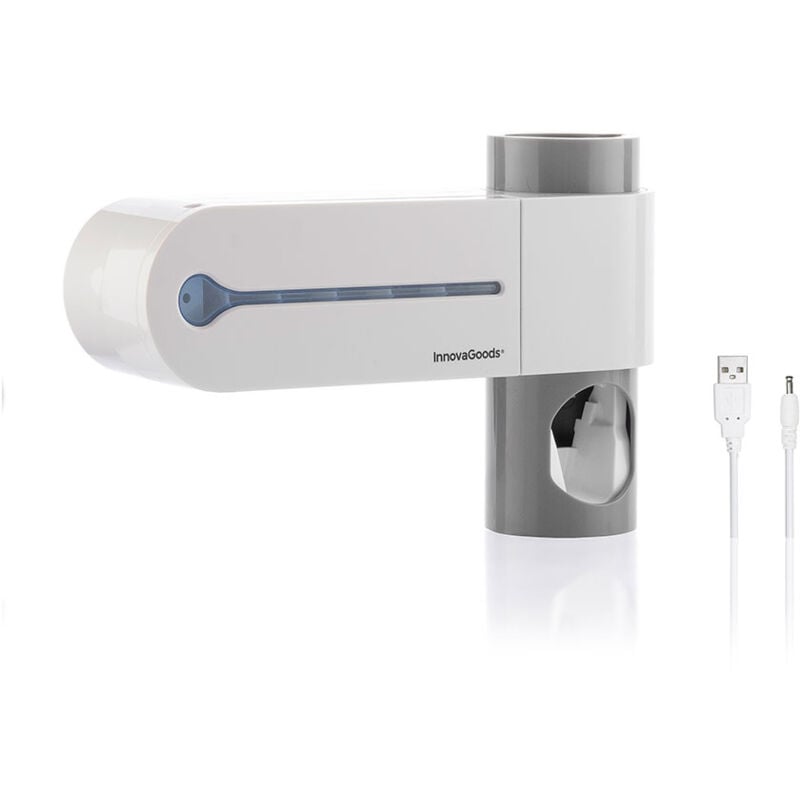 foto del prodotto smiluv innovagoods sterilizzatore per spazzolini da denti uv con portaspazzolino e dispenser per dentifricio