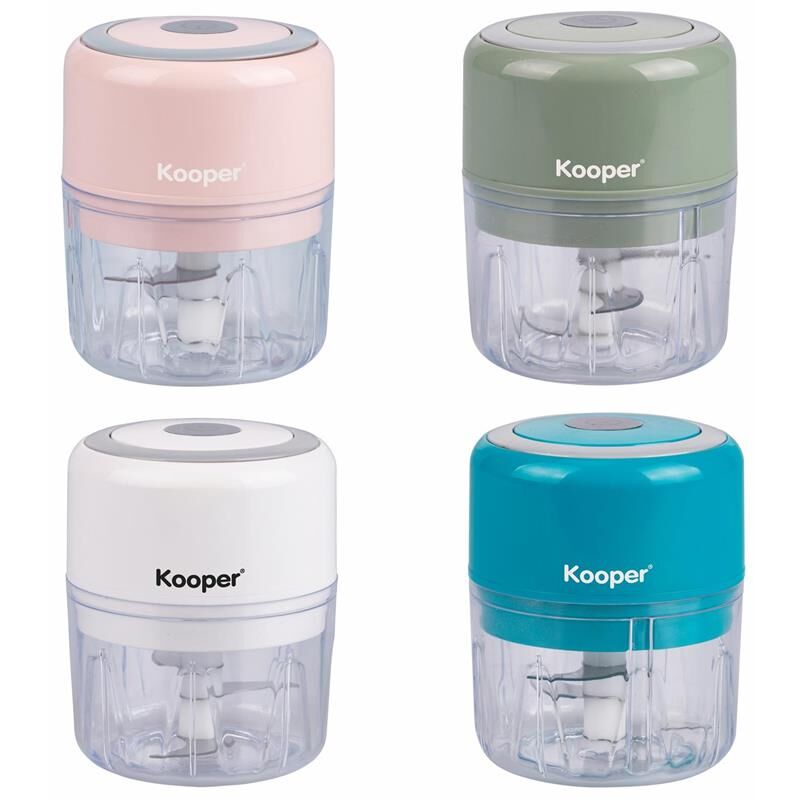 foto del prodotto sminuzzatore kooper usb 25w in acciaio inox durata 1 2 ore colori assortiti con lame robuste