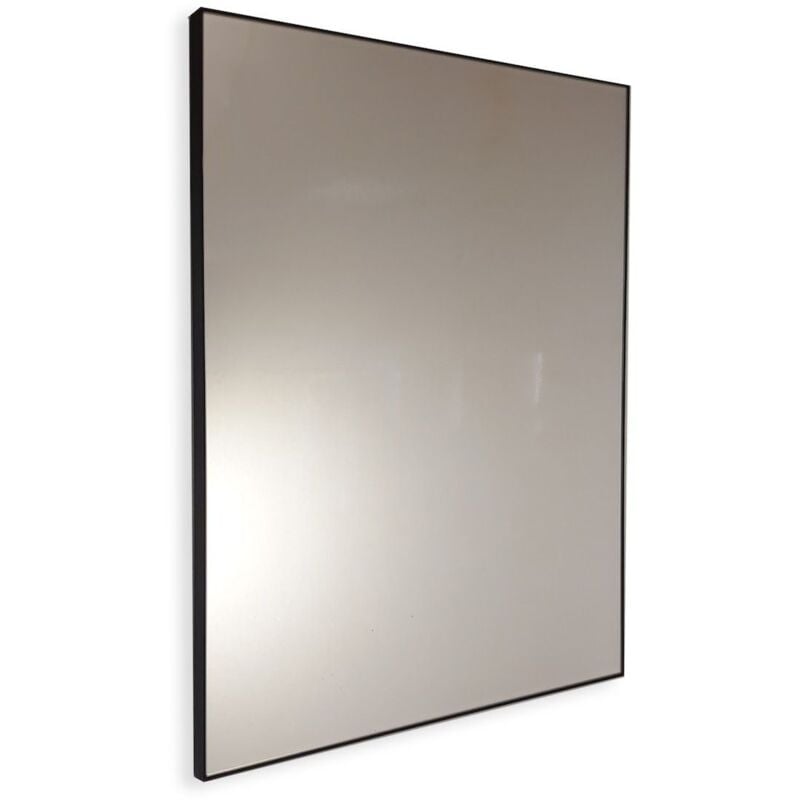 foto del prodotto smmo - specchio bagno su misura con cornice perimetrale nera fino a 130 cm fino a 50 cm