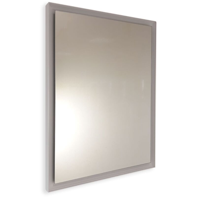 foto del prodotto smmo specchio personalizzato su misura con cornice scavata bianca fino a 150 cm fino a 50 cm