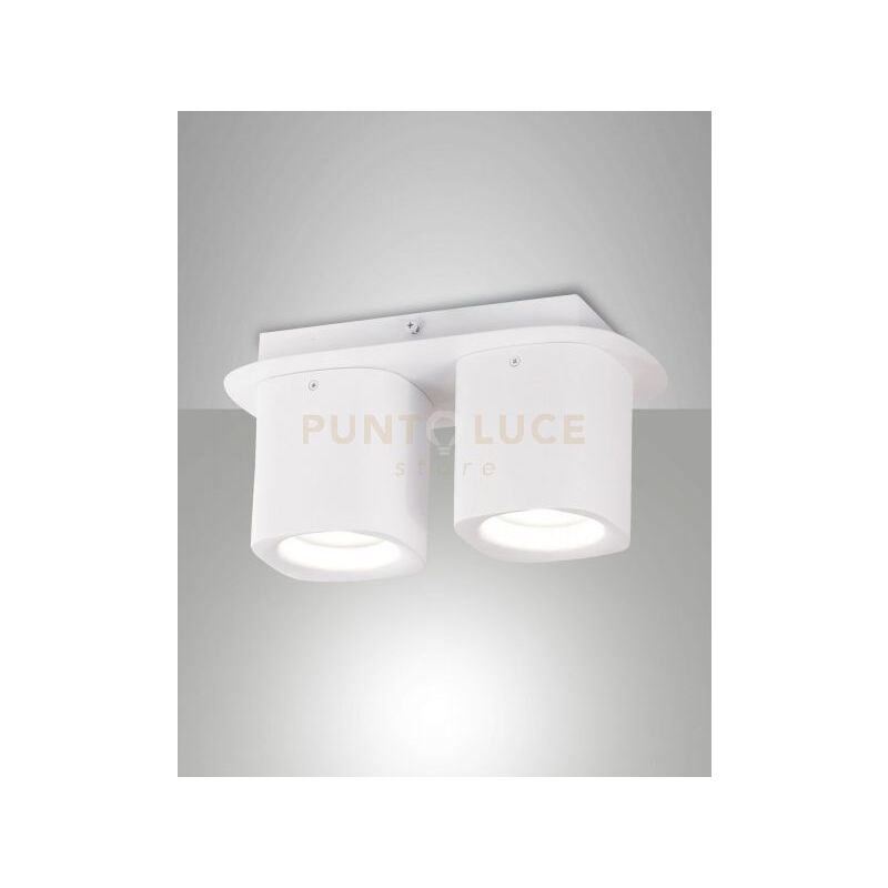 foto del prodotto smooth spot bianco 2 luci attacco gu10 ip20 in alluminio