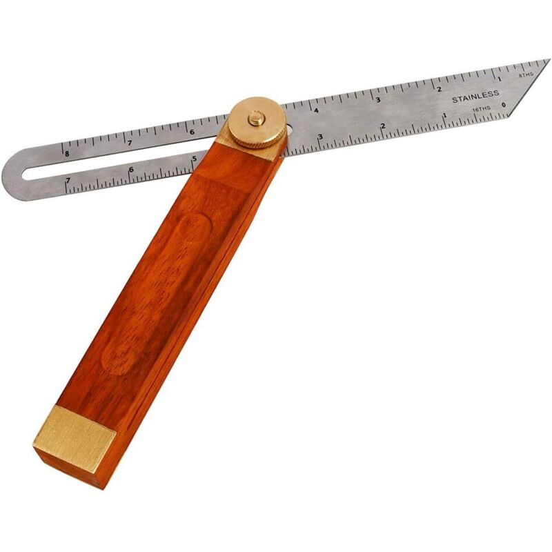 foto del prodotto smusso scorrevole, smusso a t scorrevole, angolo da carpentiere, angolo di arresto bifacciale da 318 mm, angolo di arresto da carpentiere da 26 mm