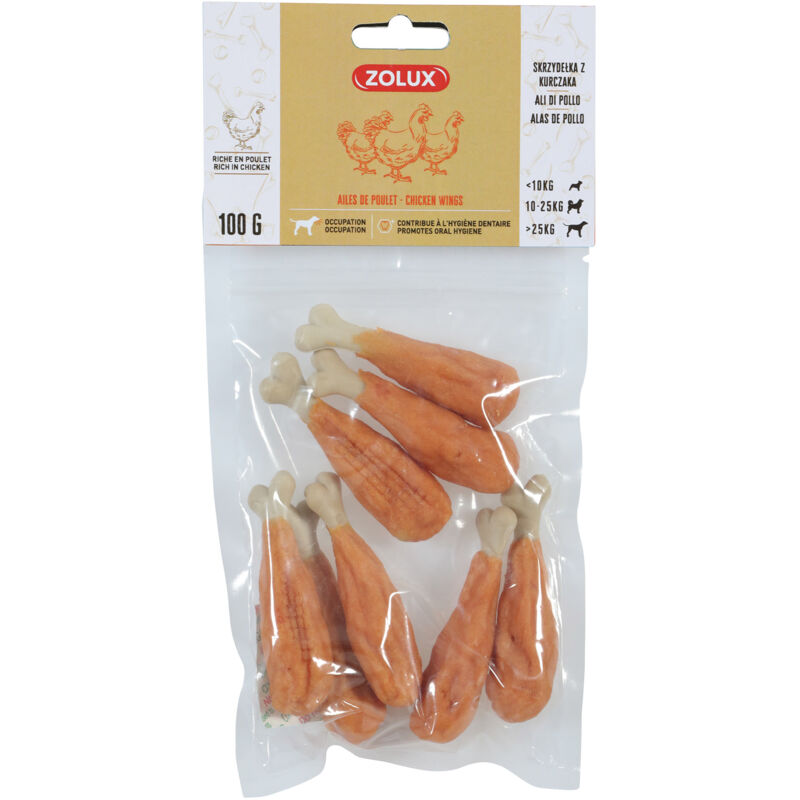 foto del prodotto snack ali di pollo 100g zolux