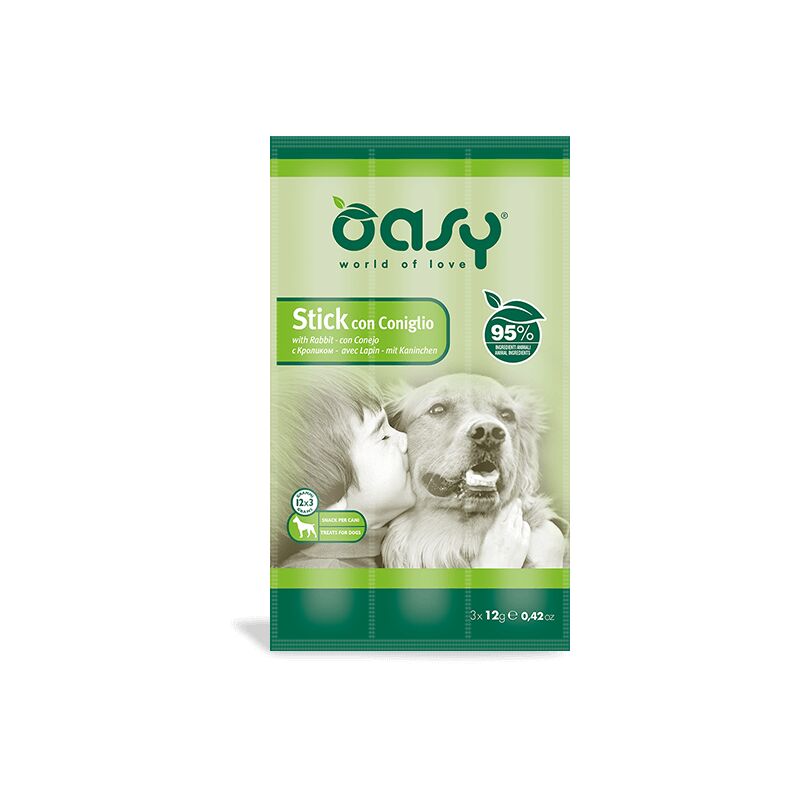 foto del prodotto snack dog stick con coniglio 3x12 gr oasy