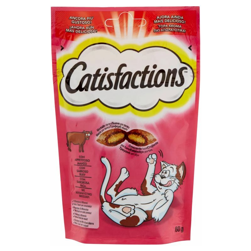 foto del prodotto snack gatto manzo 60gr catisfactions