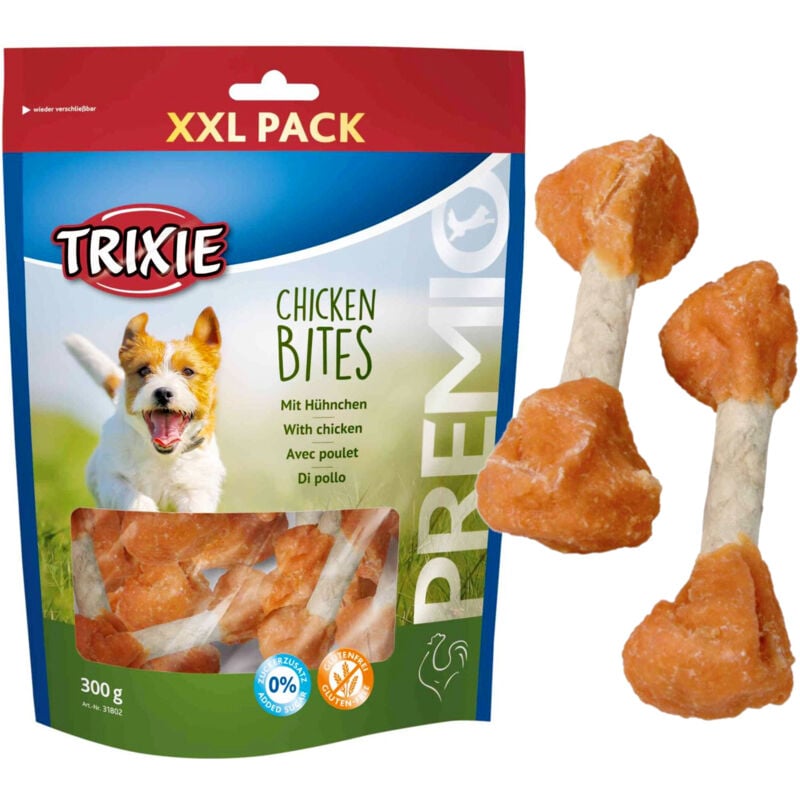 foto del prodotto snack per cani chicken bites trixie premio 300g