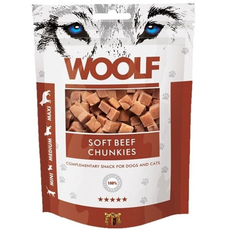 foto del prodotto snack per cani woolf carne di manzo e vitello 100 g