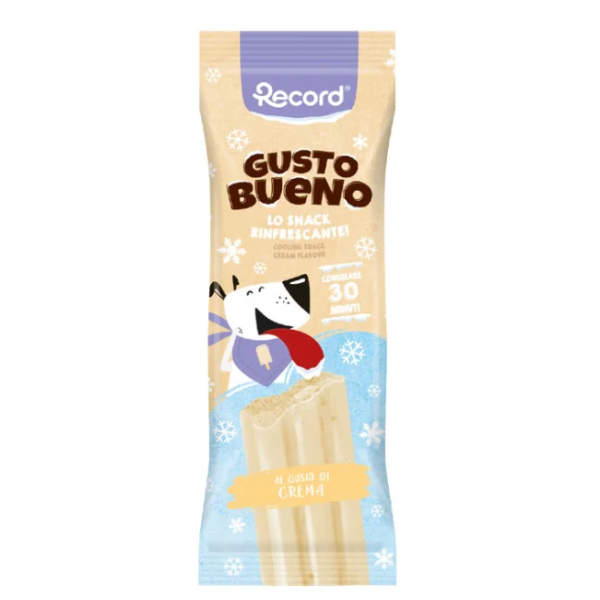 foto del prodotto snack rinfrescante per cani gusto buono record 50 gr crema 1 ordine scegli lo sconto bzr5 bzr20 200 punti fedelt 