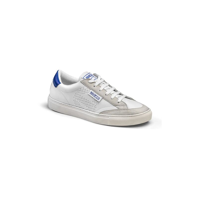foto del prodotto sneakers s time smart casual con tomaia in pelle sintetica e foderata bianca azzurra n.36 e suola casual in gomma bianco azzurro 36