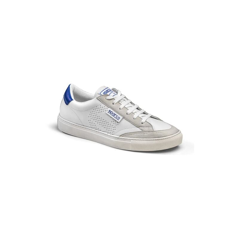 foto del prodotto sneakers s time smart casual con tomaia in pelle sintetica e foderata bianca azzurra n.42 e suola casual in gomma bianco azzurro 42