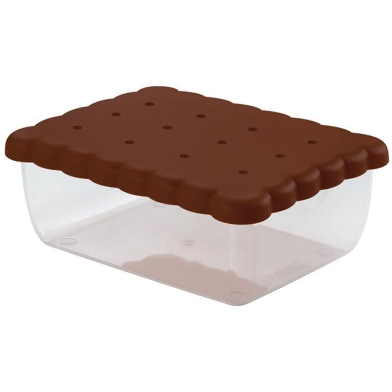 foto del prodotto snips contenitore porta biscotti coperchio salva freshezza colore marrone 2,70 lt 24,5x18,5x9,5 made in italy 0 bpa e phthalate free