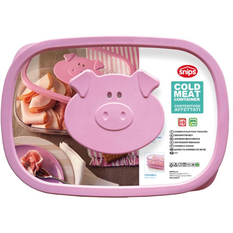 foto del prodotto snips salva affettati contenitore porta affettati contenitori per cibi 1,5 lt colore rosa made in italy bpa free