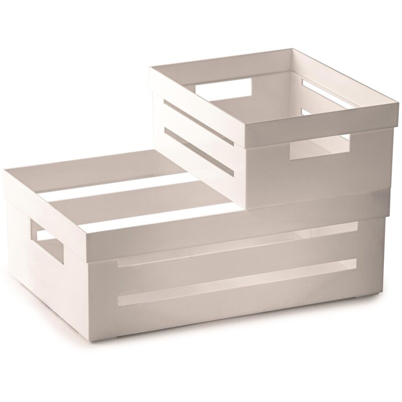foto del prodotto snips set cassetta cucina 5 2 lt, organizer cucina, cassetta grande e piccola, colore bianco , made in italy, bpa free
