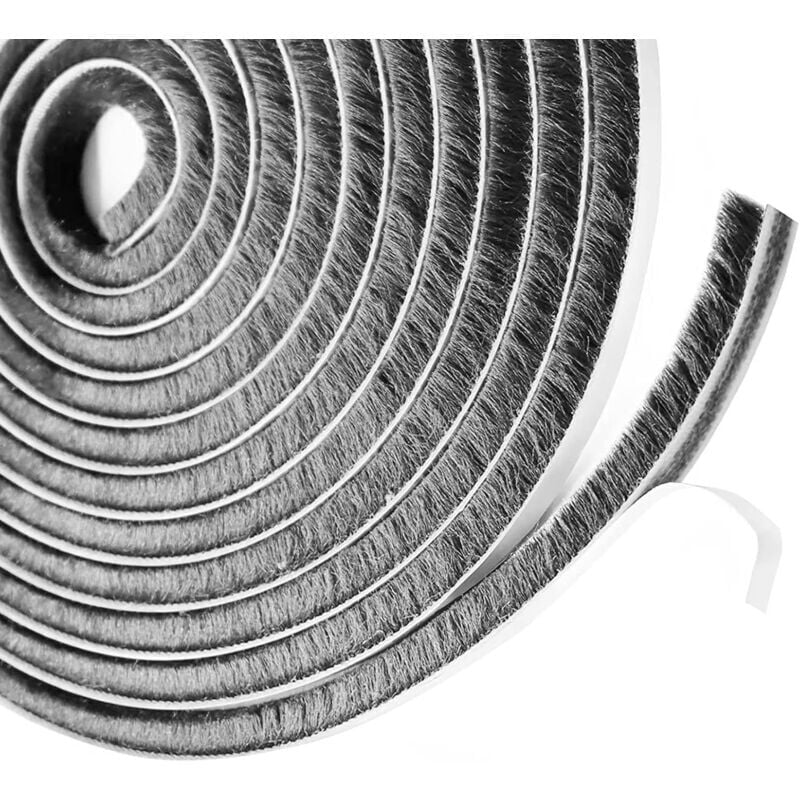 foto del prodotto snq 1 guarnizione a spazzola per porta scorrevole, 9 mm larghezza x 9 mm profondit x 6 m lunghezza , striscia adesiva antipolvere, adatta per