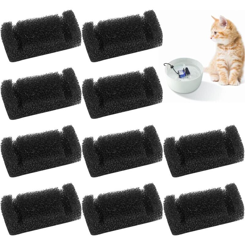 foto del prodotto snq 10 confezioni di filtri in schiuma per fontanella per gatti, filtro in spugna per fontanella per gatti
