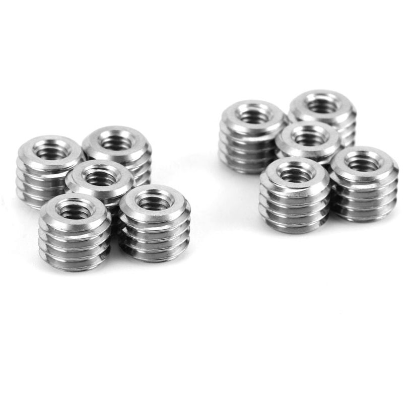 foto del prodotto snq 10 pezzi femmina m4x0.7 maschio m8x1.25 filettatura 6mm dado di riduzione in acciaio inossidabile per aeromobili, turbine a vapore