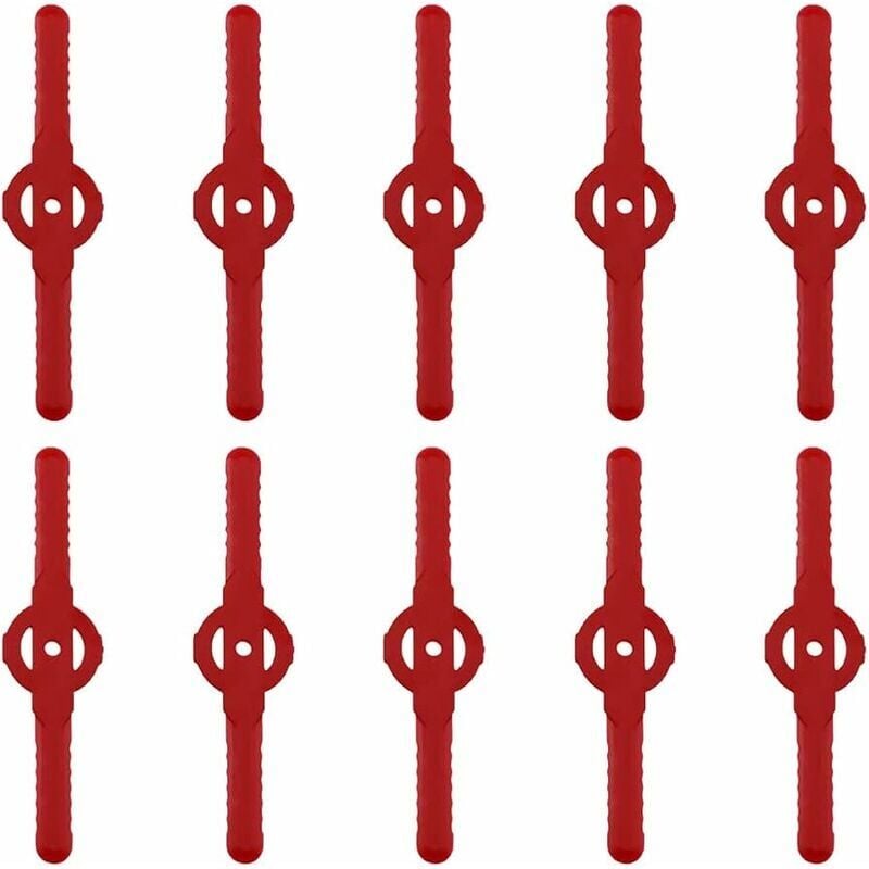 foto del prodotto snq 10 pezzi lame per tosaerba accessori per tosaerba da giardino, lame di ricambio in plastica, attrezzi da giardino, piccolo foro da 5 mm, per