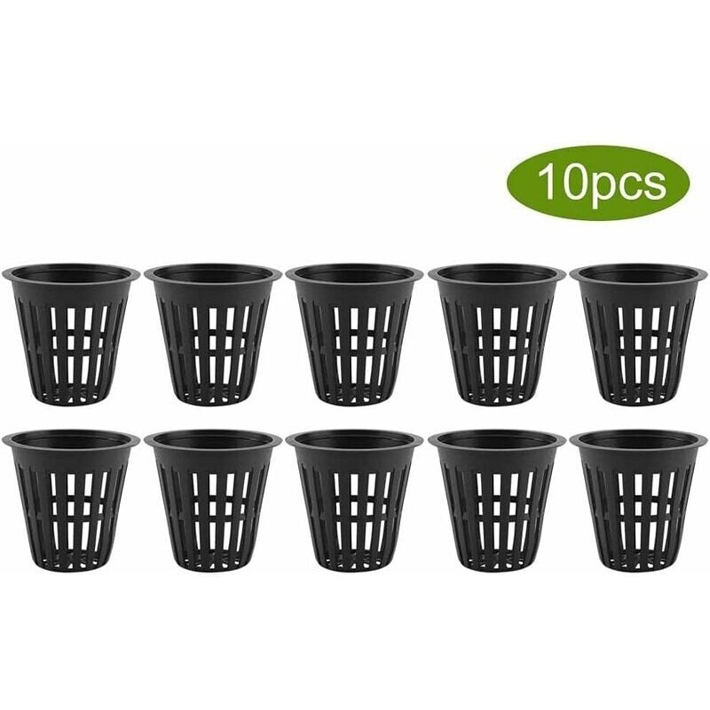 foto del prodotto snq 10 pezzi set cestini idroponici piante tazze vasi di plastica riutilizzabili durevoli giardino rete vivaio secchio cestino per idroponica
