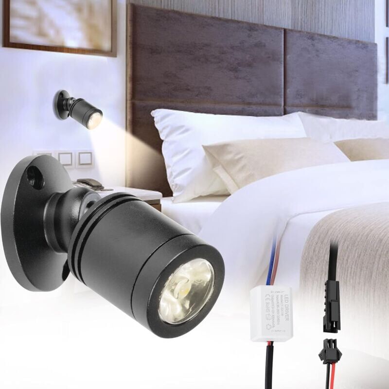 foto del prodotto snq 10 x mini faretti da incasso a led, mini faretti a led da 1 w, con driver, 85 265 v classe energetica a nero, luce fredda 