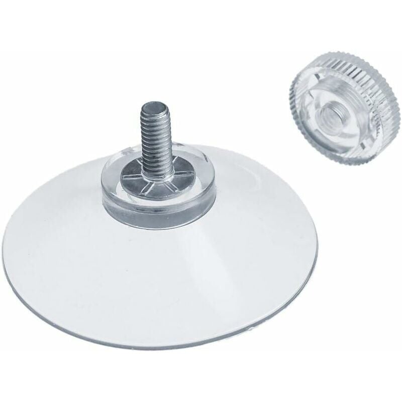 foto del prodotto snq 10 x ventose 40 mm con filettatura m4x10mm con dadi zigrinati trasparenti