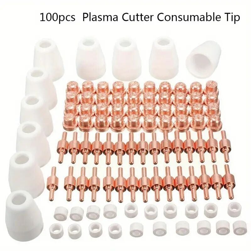 foto del prodotto snq 100 pezzi elettrodo ugello punta plasma, elettrodo ugello punta taglio plasma, materiali di consumo taglio plasma aria, taglierina plasma per