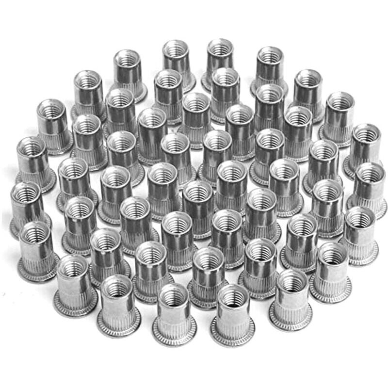 foto del prodotto snq 100 pezzi m4 m5 m6 m8 rivet dadi, rivet dadi con inserto filettato, rivet dadi in acciaio inox, utilizzati per la riparazione di mobili e
