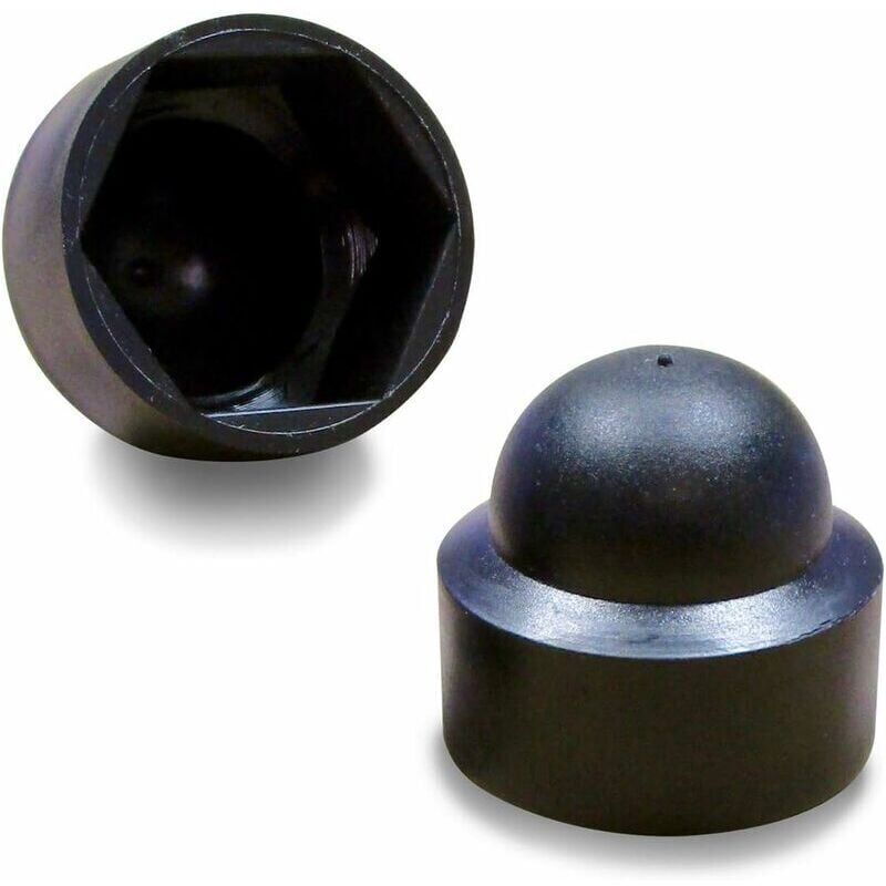 foto del prodotto snq 100 pezzi m8 copridado di protezione chiave 13 mm plastica nera