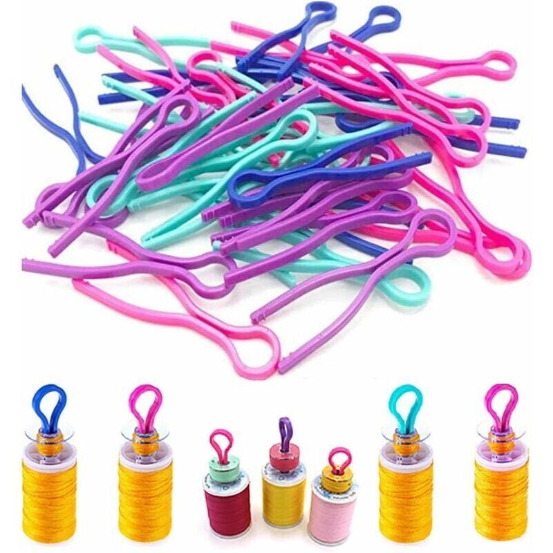 foto del prodotto snq 100 pezzi porta rocchetti porta filo per rocchetti, clip per rocchetti e rocchetti bobbin buddies accessori per macchine e macchine da cucire