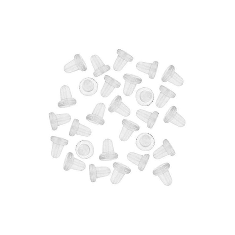 foto del prodotto snq - 1000 pezzi di chiusure per orecchini, tappi per orecchini ipoallergenici, chiusure trasparenti in gomma per orecchini affusolati.