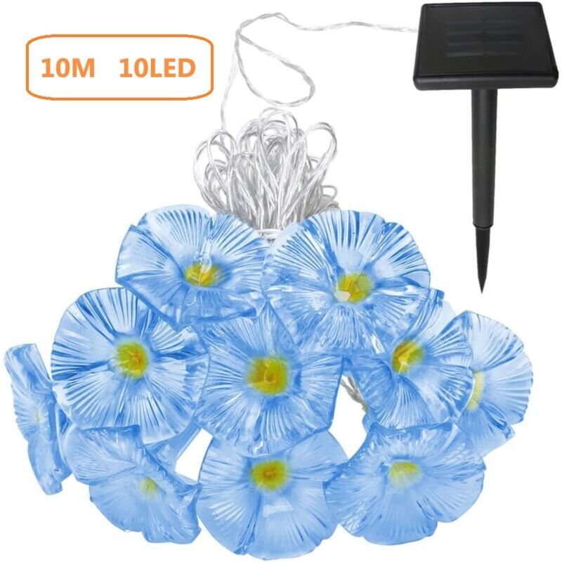 foto del prodotto snq 10m 10led morning glory guirlande lumineuse solaire tanche lumi res ext rieures solaires jardin fleur d coration lumi re pour arbre patio f te