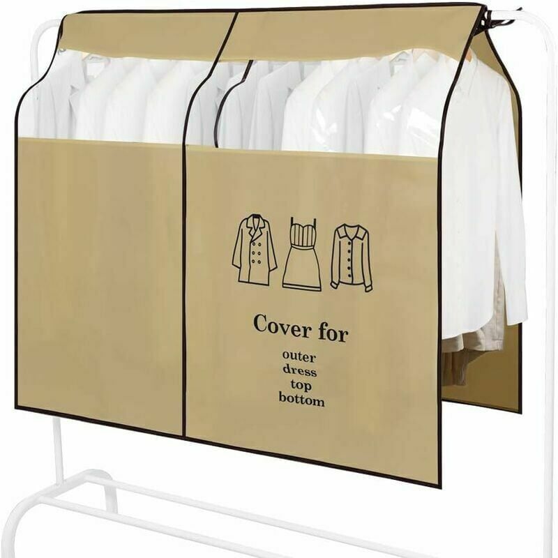 foto del prodotto snq 110x90cm. marrone copriabiti antipolvere copriabiti con finestra trasparente copriabiti universale copriabiti copriabiti per camicie abiti