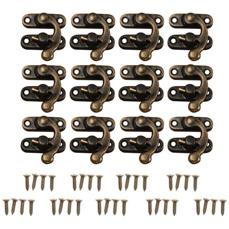 foto del prodotto snq 12 pezzi chiusure per armadietti, lucchetti decorativi retr per armadietti, lucchetti per gioielli, ganci a corna, lucchetto in bronzo, fibbia