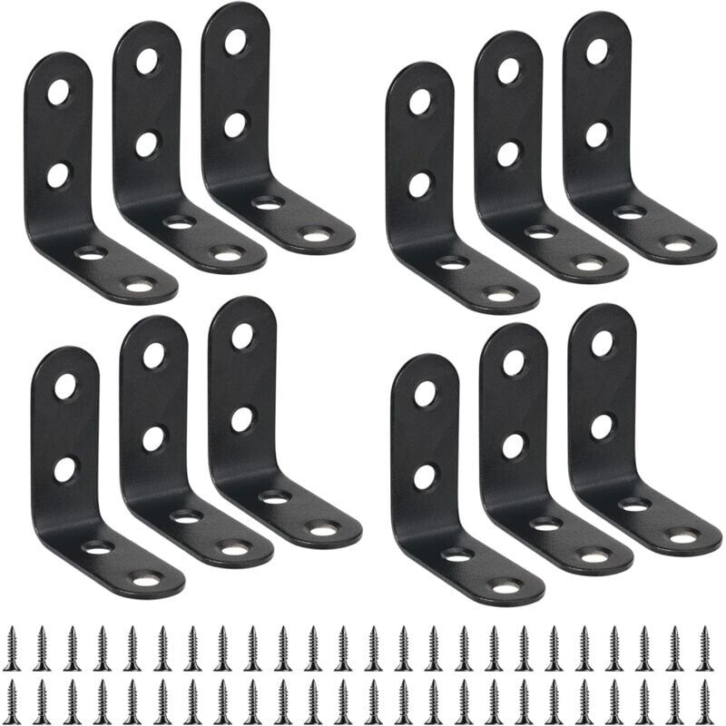 foto del prodotto snq 12 pi ces querre de fixation 40mmx40mm equerre de fixation noir angle droit support en forme de l 40mm querre angle 90 degr s en acier