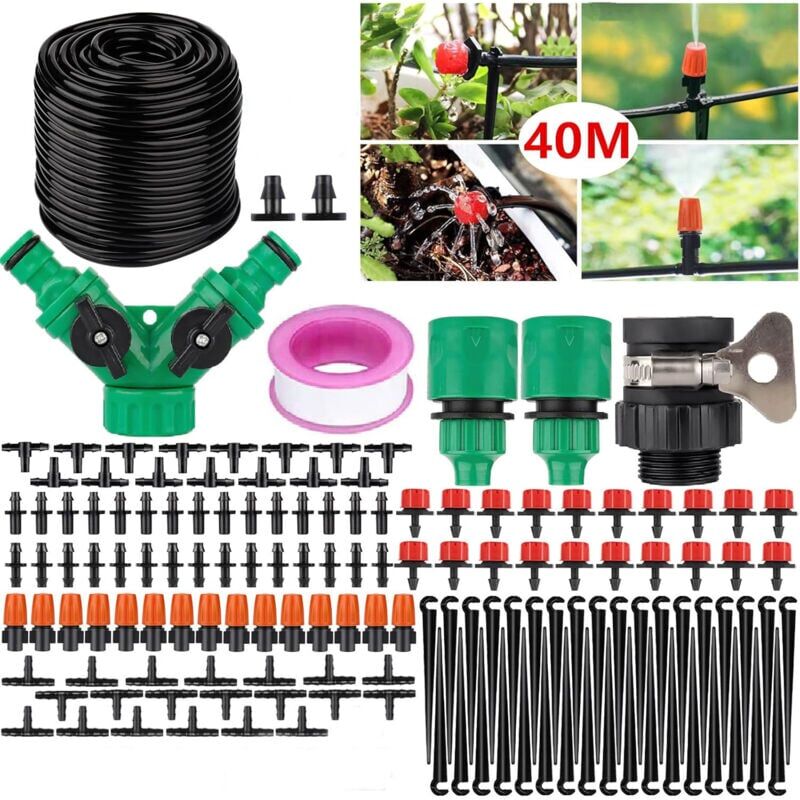 foto del prodotto snq 143 pcs kit syst me d irrigation diy jardinage 40m goutte goutte jardin syst me d arrosage pour jardin, pelouse, paysage, potager