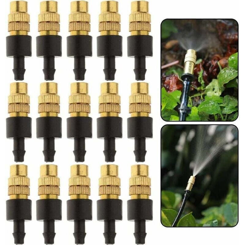foto del prodotto snq 15pz spruzzatore per irrigazione in ottone, ugello di nebulizzazione regolabile per giardinaggio spruzzatore per irrigazione in ottone per