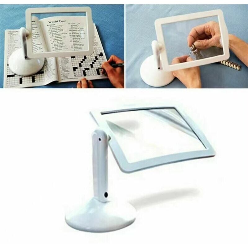 immagine 0 del prodotto snq 1pc grande lente d ingrandimento a mani libere su supporto lente rotante a 360 lettura, cucito, piccoli progetti luci led
