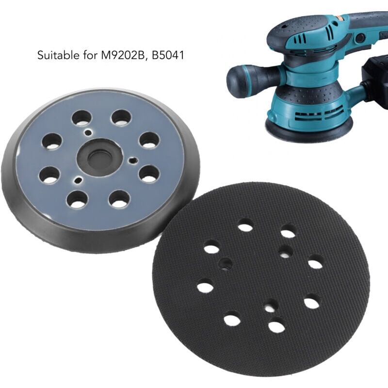 foto del prodotto snq 2 pezzi 125 mm 8 fori gancio e anello cuscinetto di supporto per levigatrice orbitale di ricambio per makita bo m9202b bo5041 mt922