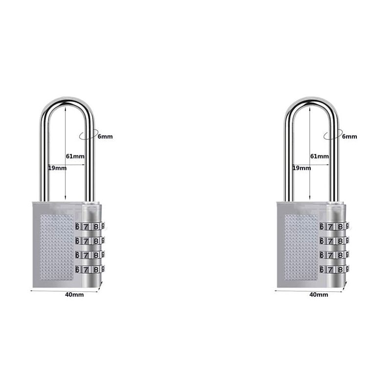 foto del prodotto snq 2 pezzi lucchetto a combinazione a 4 cifre, lucchetto a combinazione impermeabile, chiusura in metallo impermeabile e combinazione in acciaio