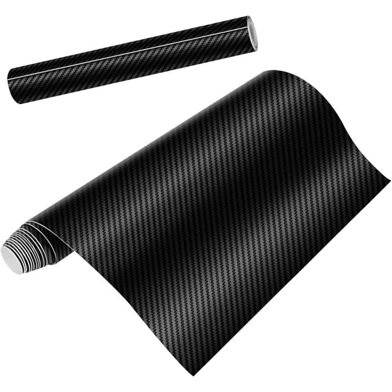 foto del prodotto snq 2 pezzi pellicola adesiva in vinile in fibra di carbonio 3d, ogni rotolo da 1,52 m x 0,3 m per auto, computer, custodia per smartphone, moto,