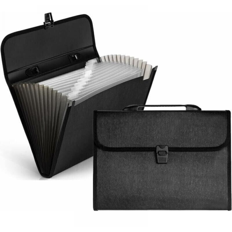 foto del prodotto snq 2 pezzi raccoglitore per documenti a 12 scomparti in formato a4, raccoglitore a fisarmonica con coperchio, raccoglitore per documenti