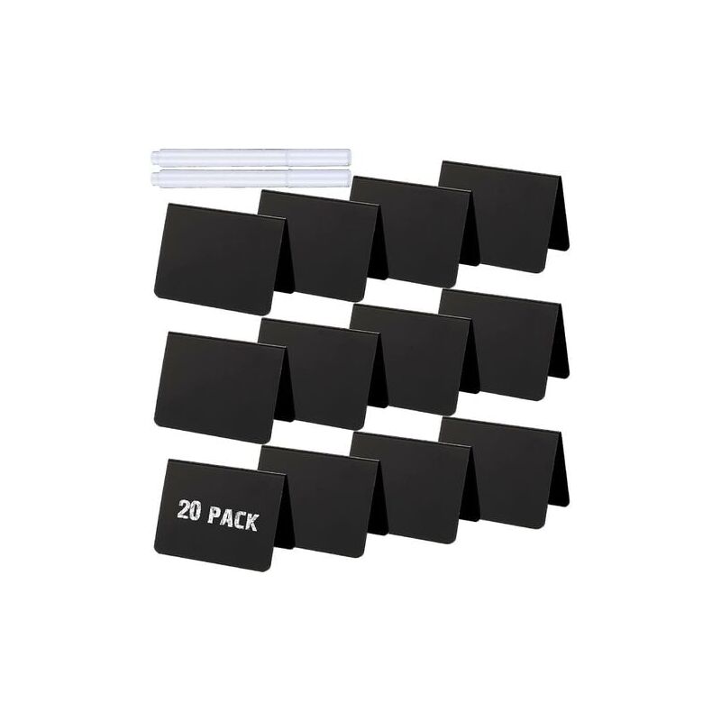 foto del prodotto snq 20 pezzi mini lavagna segni a forma lavagna tavoli buffet tag regalo in pvc