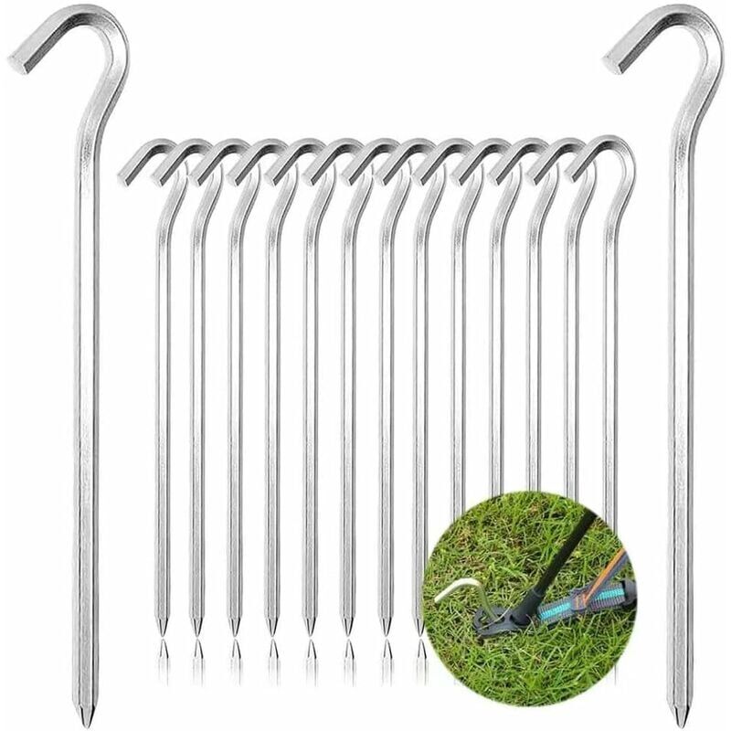 foto del prodotto snq 20 pezzi picchetti per tenda picchetti da terra picchetti da campeggio chiodi da sabbia 18 cm picchetto da giardino in alluminio picchetti per