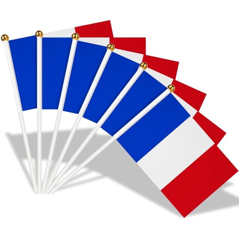 foto del prodotto snq 20 pi ces mini drapeaux de france avec m t solide blanc de 30 cm pour jeux olympiques 2024, uefa, uefa euro, coupe du monde, d coration de f te